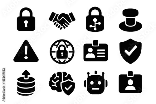 Icon neural safety secure icons sign vector data shield emotion ai consent