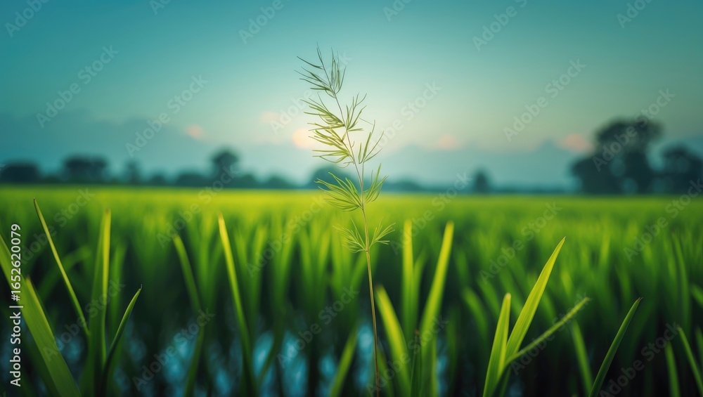 Fototapeta premium Sedge Weed Species Found in Rice Cultivation