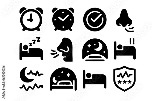Vector temperature modern tracker body breathing icon time wake sleep rate score