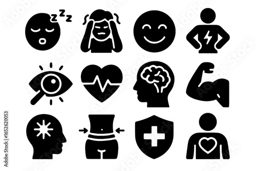 Reduced icon support icons heart tracker balance stress weight sleep focus immune