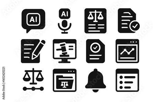 Report form image panel bell verdict simple generation legal decision window icon