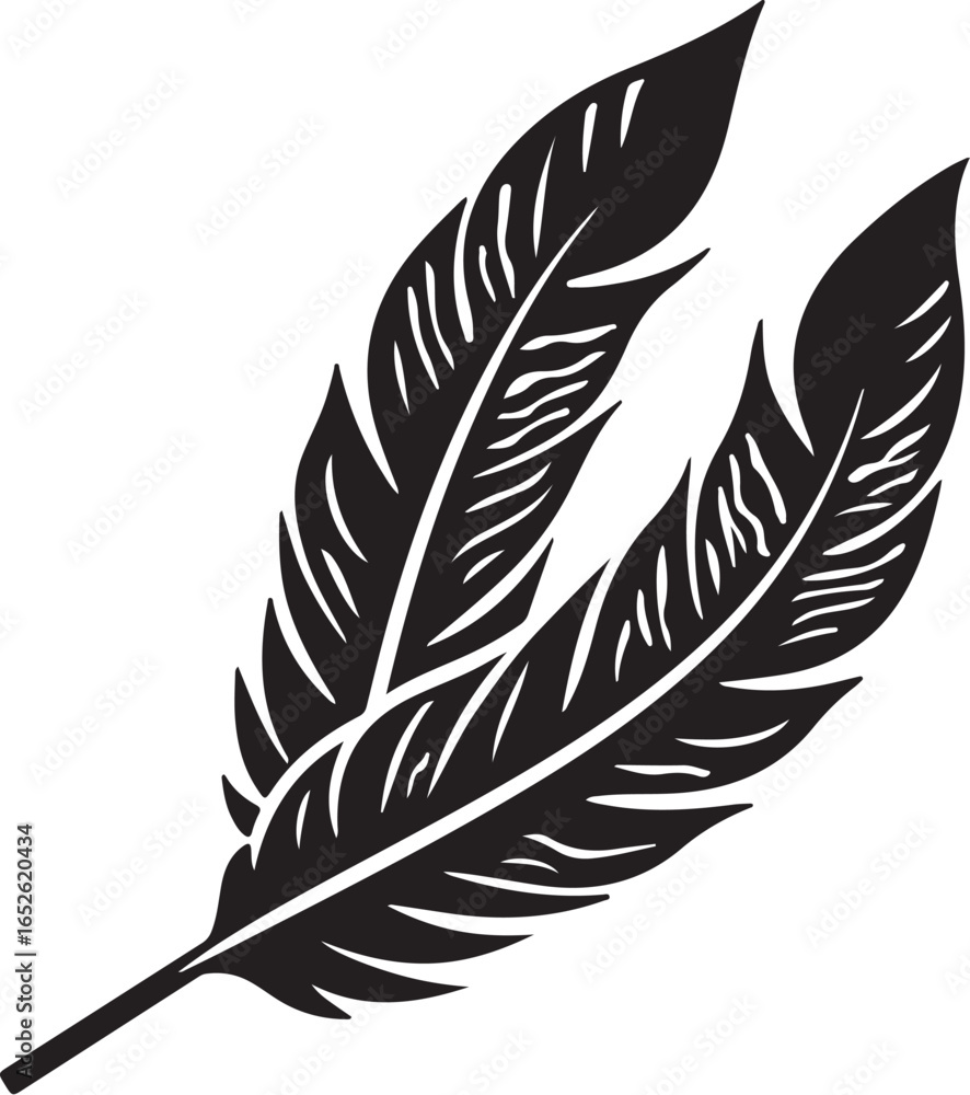 Obraz premium Leaf Earring Silhouette Bundle