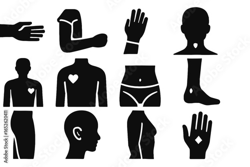 Shoulder tattoo back icon placements smart upper ankle forearm vector neck ear