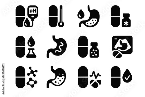 Edible chemistry medication level analysis vector detection icon sensing imaging gut electronics