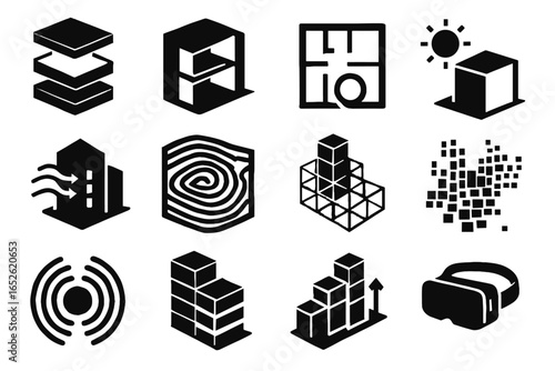 Contour preview icon visualization building icons acoustic digital diagram virtual density architectural