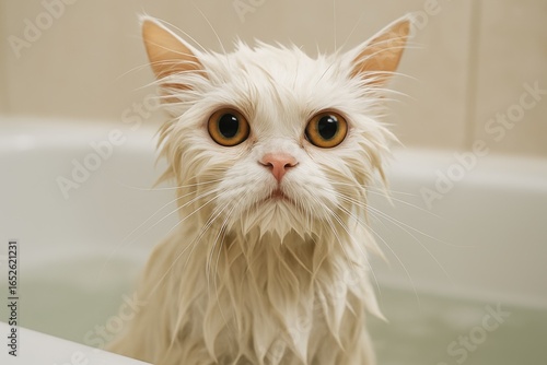 Muddy and wet kitty