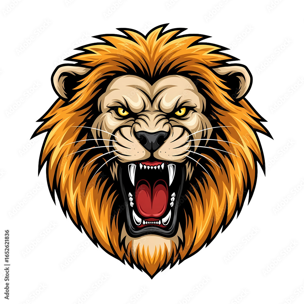 Fototapeta premium Vector Illustration of Roaring Lion