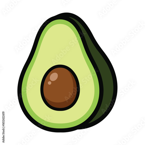 Avocado half illustration graphic design food image