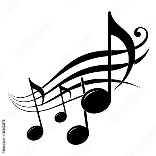 Music Note vector clean black silhouette design white background