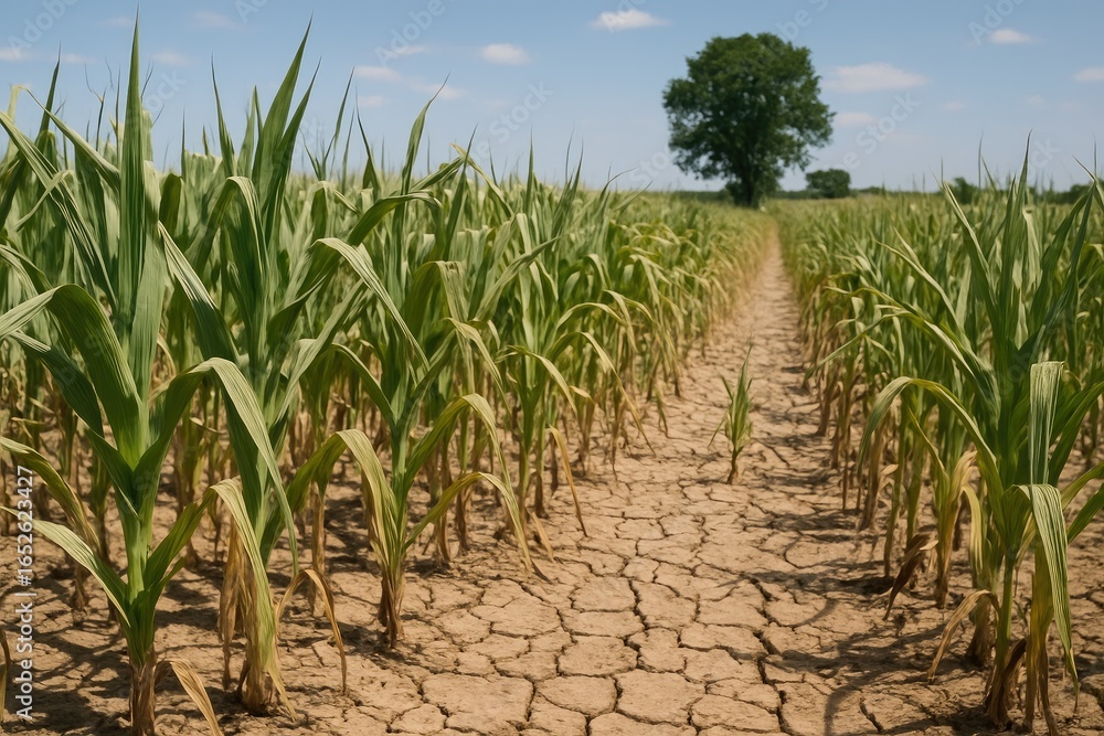 Naklejka premium Impact of a major drought on corn production