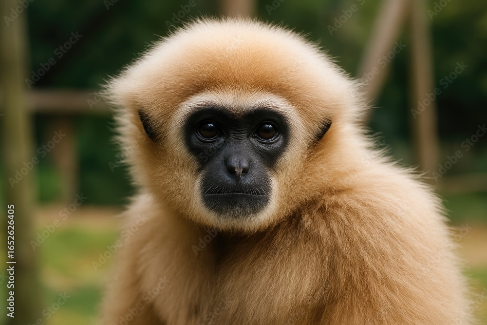 Close up shot of tan monkey