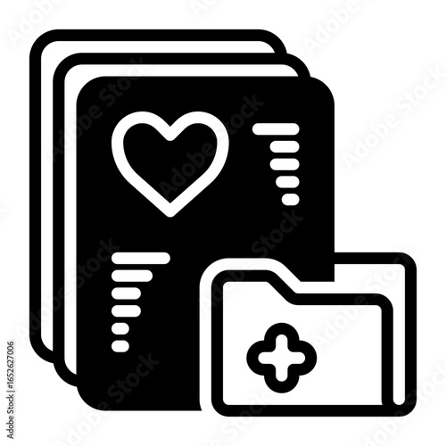 Medical Record icon, glyph icon style
