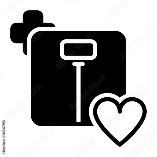 Weight scale icon, glyph icon style