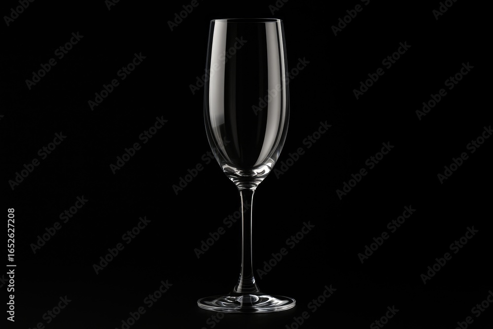 Black background with a solitary champagne glass Black background with a solitary champagne glass