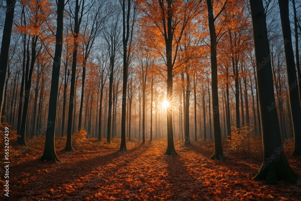 Obraz premium Frosty trees in autumn