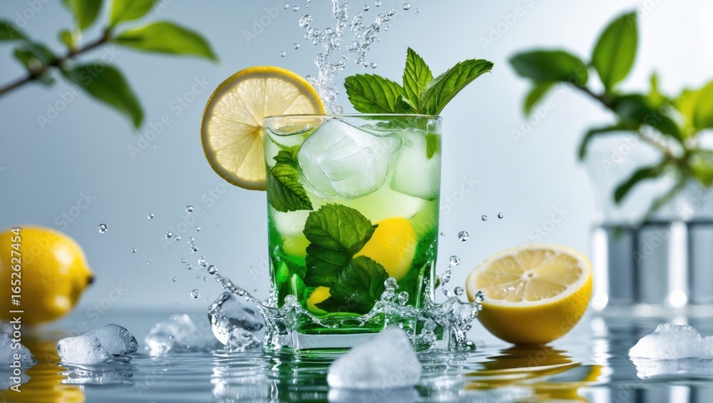 Fototapeta premium Refreshing Minty Lime Drink