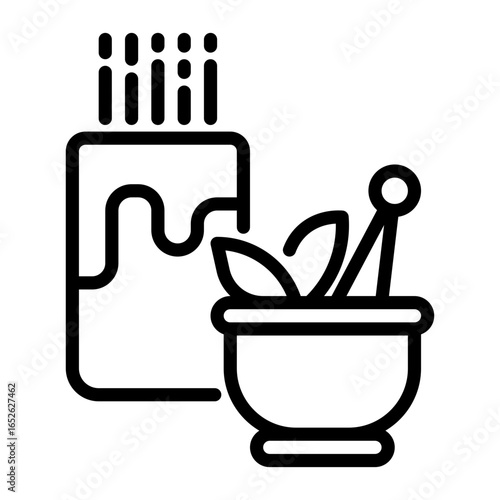 Herbal tea icon, line icon style