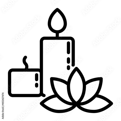 Candle icon, line icon style