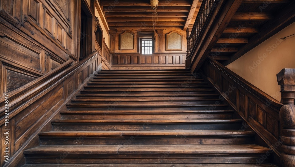 Fototapeta premium Close-up shot of vintage wood steps