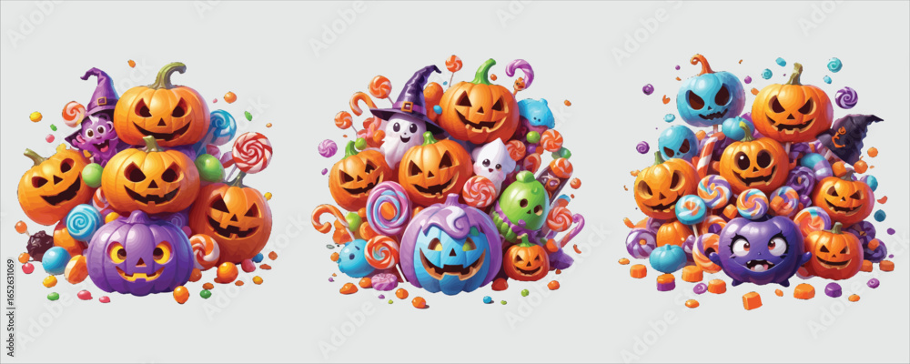 Fototapeta premium Vector art of halloween pumpkin isolated on white background