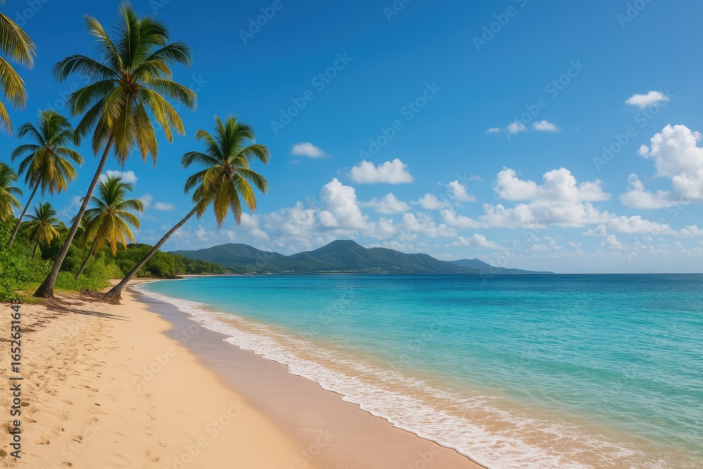 Obraz premium Exotic seaside destination in the southern Caribbean with beautiful coastlines