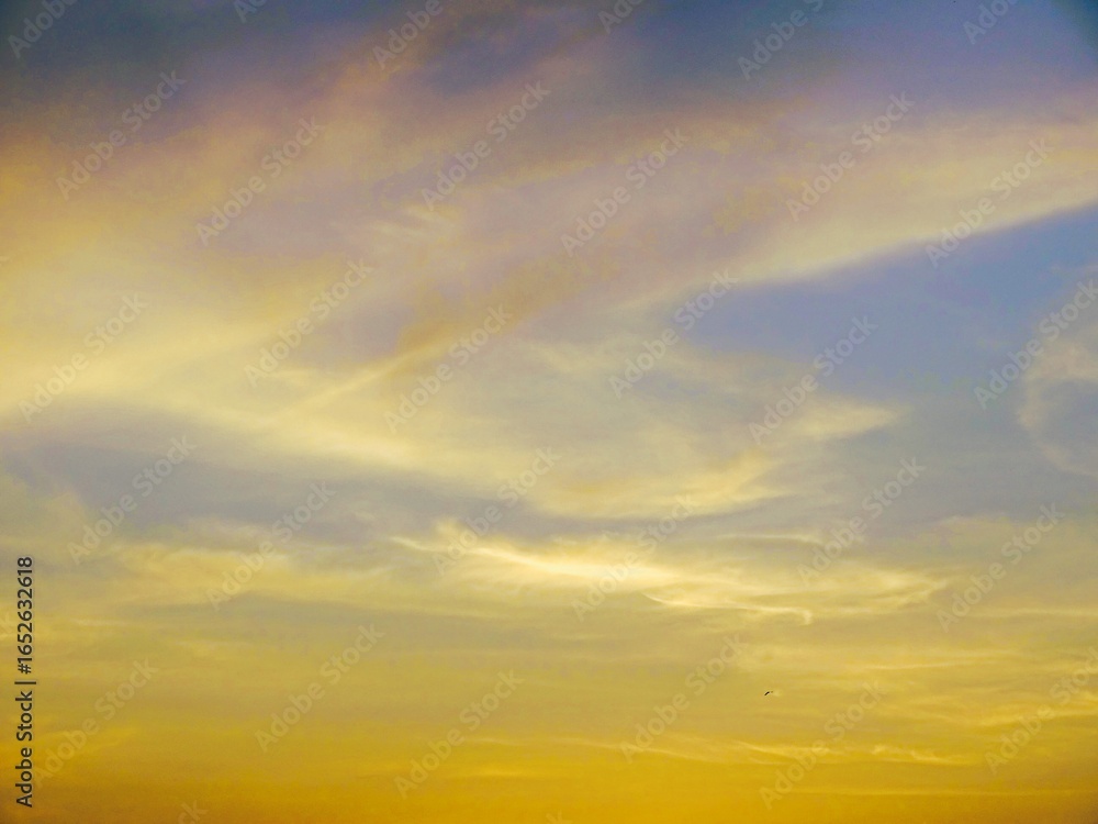 Fototapeta premium The colors of the morning blend in a harmony of gold and blue.