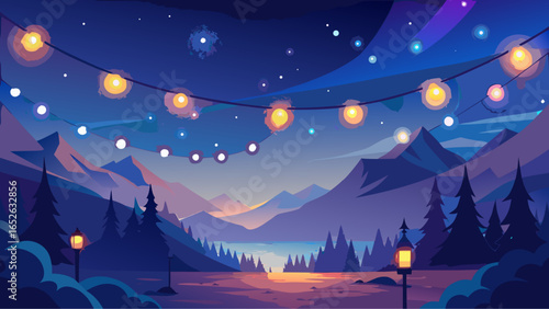 winter landscape with christmas trees