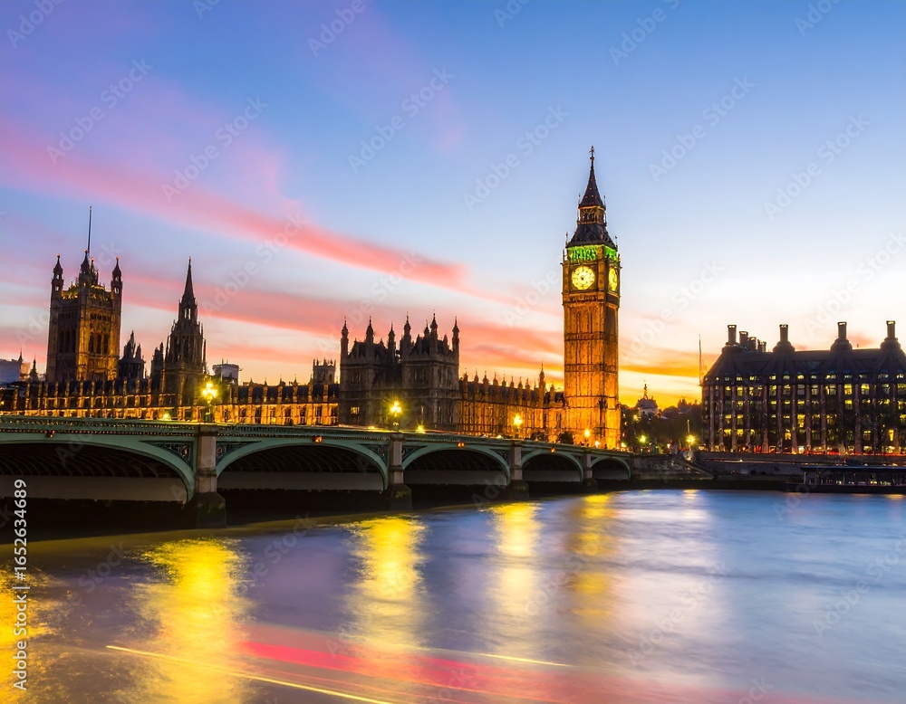 Naklejka premium London Houses of Parliament at twilight