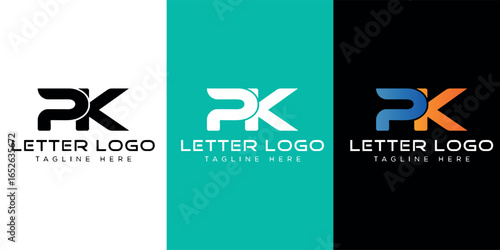 PK letter logo design, modern monogram brand identity, creative initial PK typography mark template