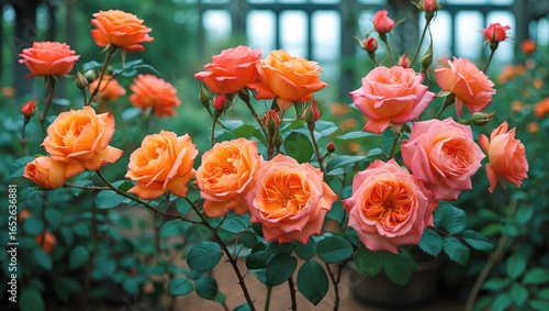 Colorful roses in full bloom showcasing vibrant vitamin tones in a botanical setting