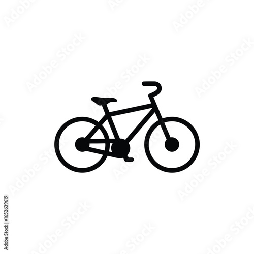 Black silhouette of a bicycle on a white background bike cycling