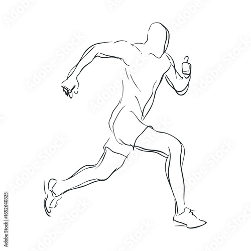 Dynamic athlete running in motion during a workout session