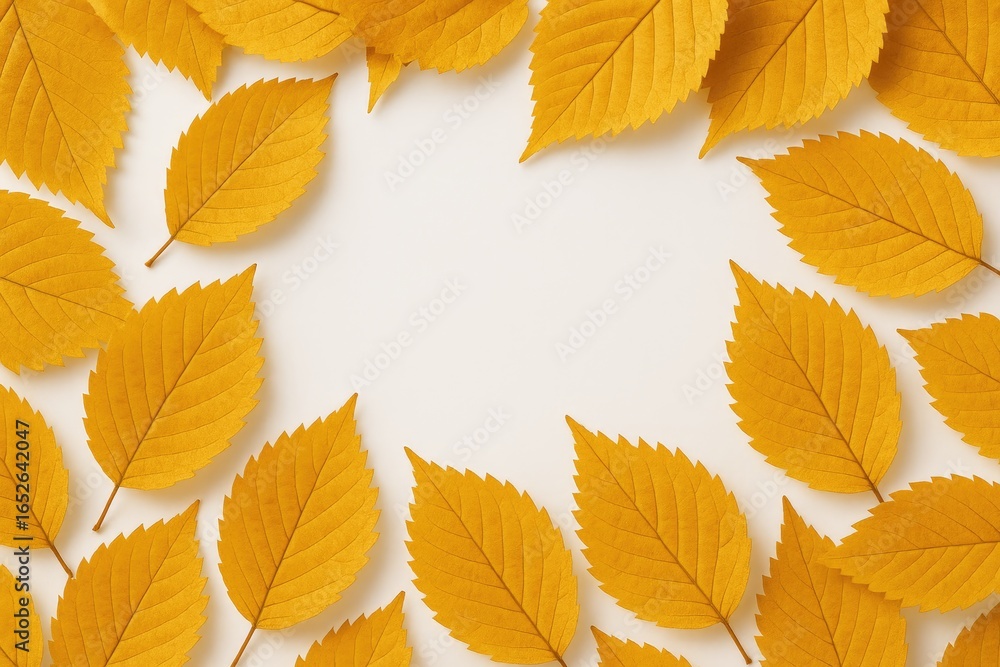 Fototapeta premium Single image of fall golden leaves