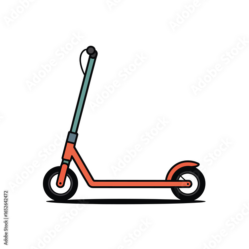 Orange and teal electric scooter illustration on a white background e-scooter personal transport