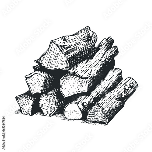 Rustic firewood stack for cozy outdoor winter gathering