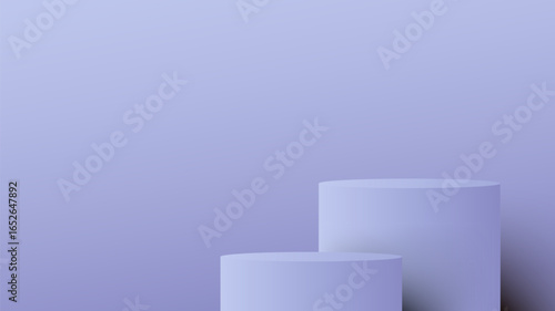 3D blue podium stand minimal wall scene on background.