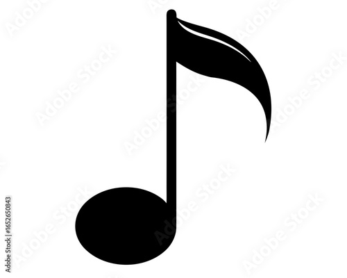 music note black silhouette vector,musical not icon