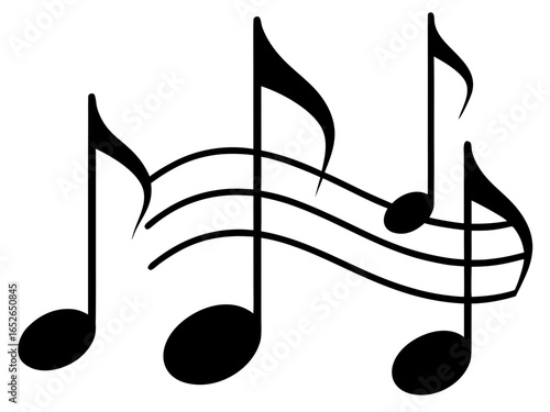 music note black silhouette vector,musical not icon