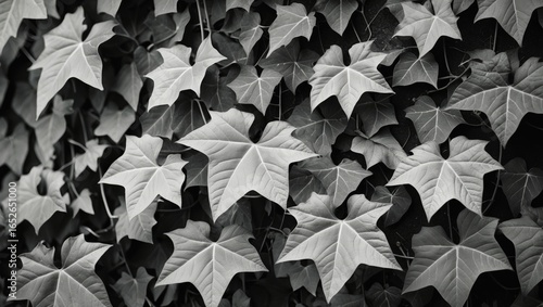 Black-and-white shot of leafy vine