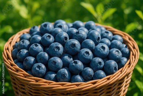 Wallpaper Mural Fresh blueberries collected in a basket Torontodigital.ca
