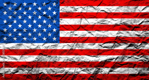 Wallpaper Mural USA flag displayed with a textured and crumpled design Torontodigital.ca