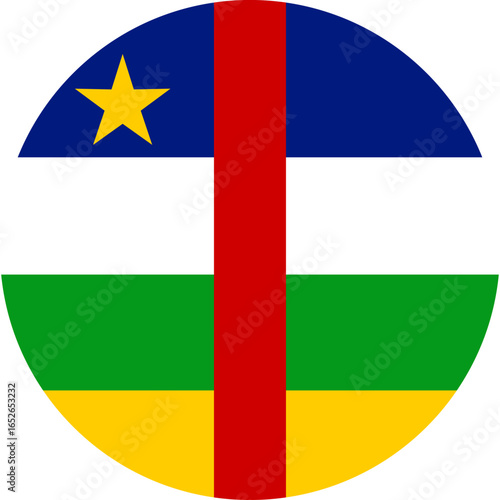 Central African Republic flag illustrator national of round
