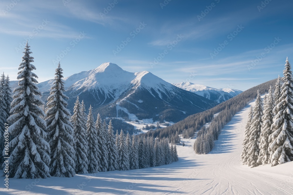 Obraz premium Majestic Winter Mountain Scenery at a Famous Ski Location