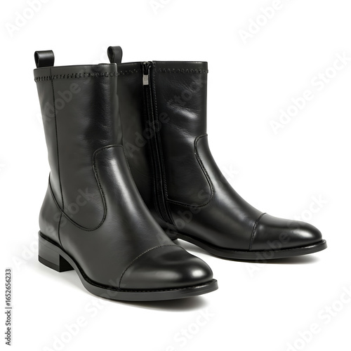 black leather boots