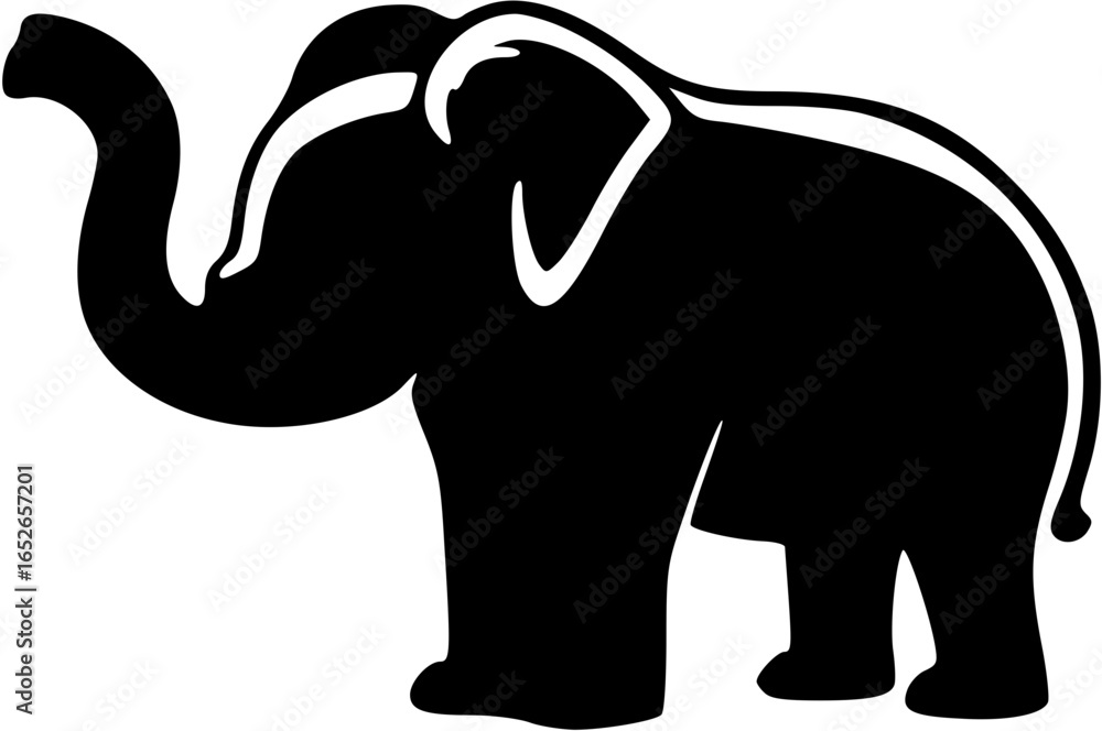 Fototapeta premium Simple black animal icon illustration white background
