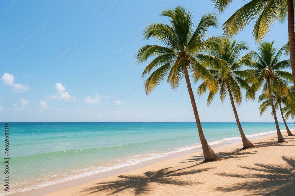 Fototapeta premium Beachside palm trees scenery