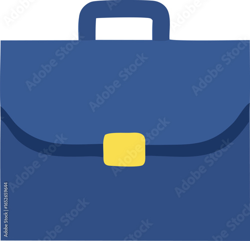 Classic blue briefcase with a prominent yellow clasp representing business and professionalism