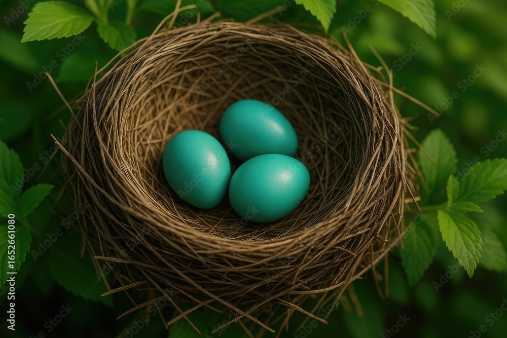 Obraz premium Nesting area for birds containing eggs