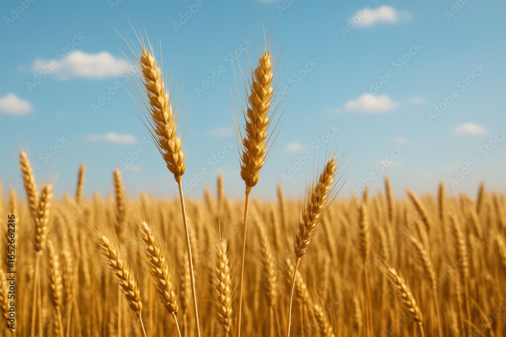 Fototapeta premium Mature wheat grains before harvesting
