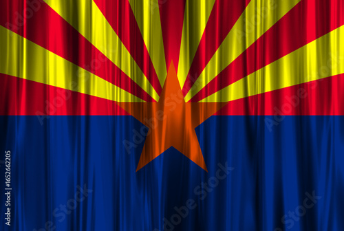 Vibrant representation of the Arizona flag in bold colors and design